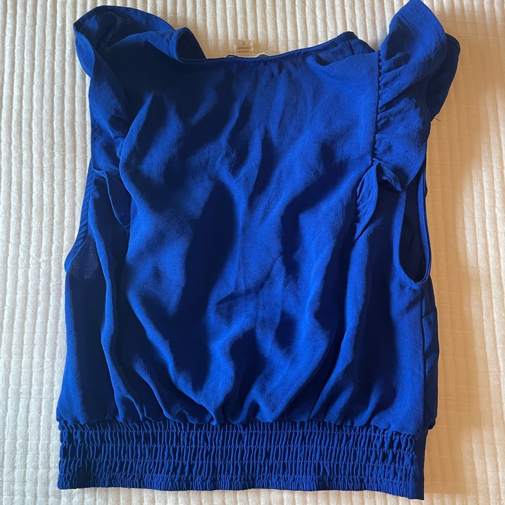 Blue Ruffled Blouse - Picture 2 of 2